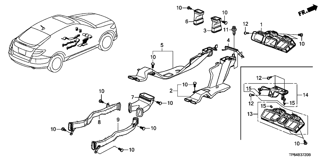 Honda 77415-TP6-A00 Lid Assy., Center Duct (Upper)