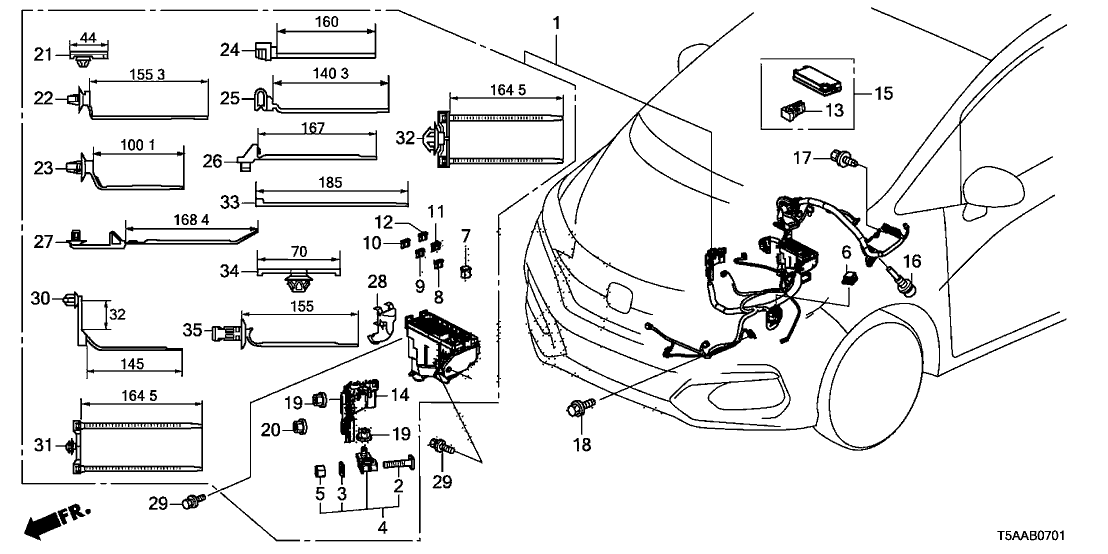 Honda 32120-T5R-B40 Wire Harness, L. Cabin