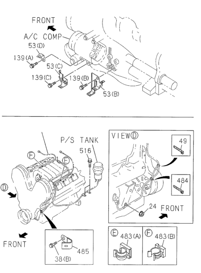 Honda 8-97310-905-0 Clip, L. Engine Wire Harness