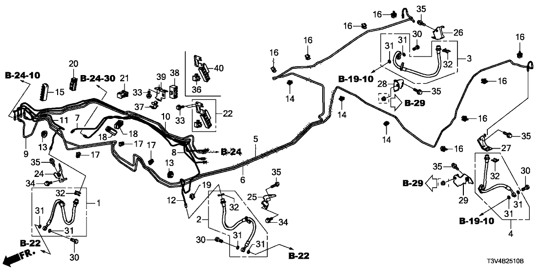 Honda 46398-T3V-A01 Bracket, Brake Pipe