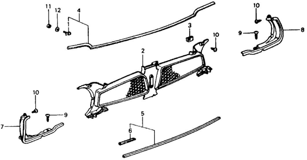 Honda 62320-634-670 Molding, FR. Grille (Upper)