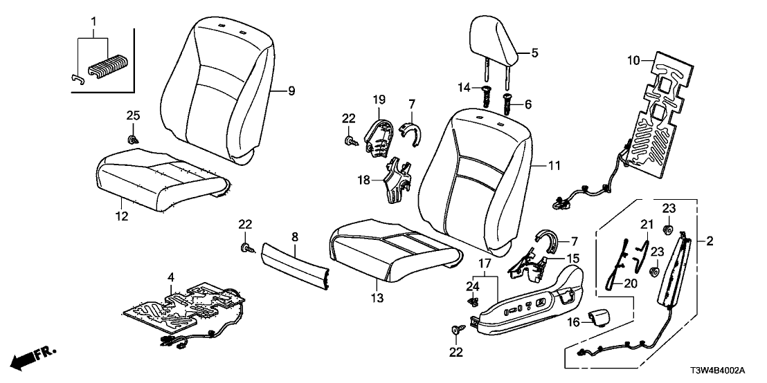 81525-T2G-L51ZA Honda Cover Set, Driver Side Trim (Cashmere Ivory) (Leather) (Side Airbag)