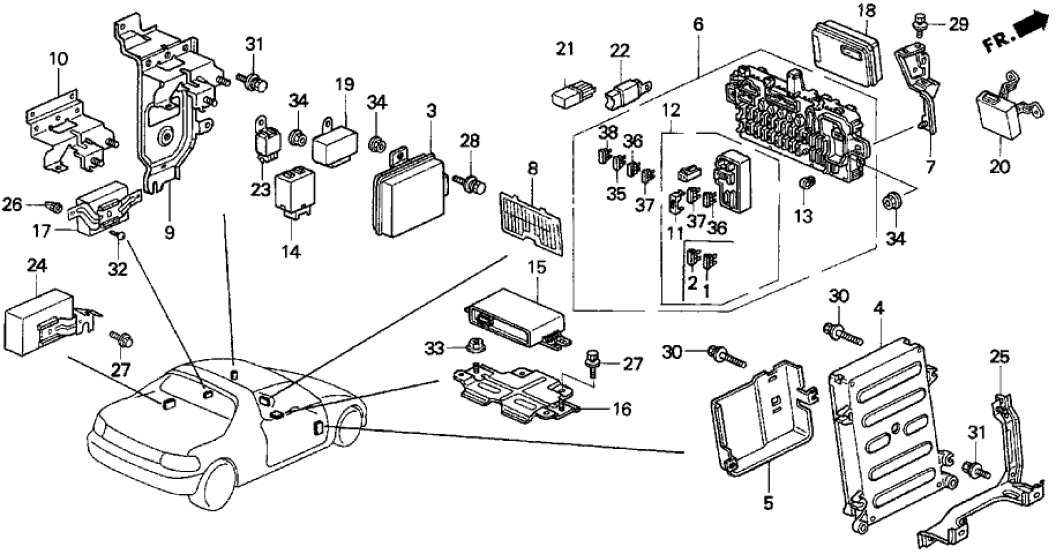 Honda 38205-SR2-A01 Label, Fuse