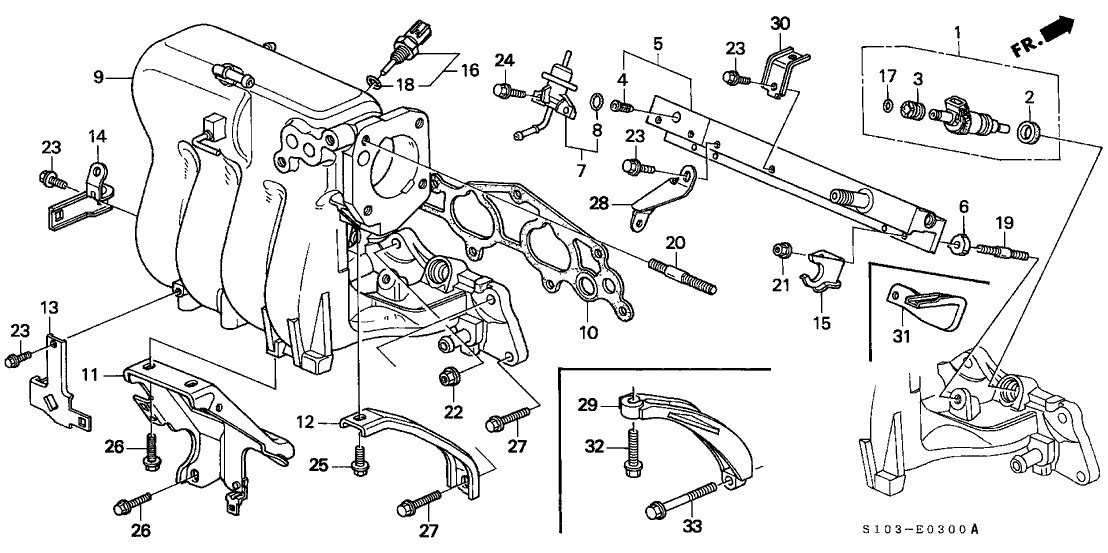 Honda 17133-P3F-000 Sub-Stay, In. Manifold