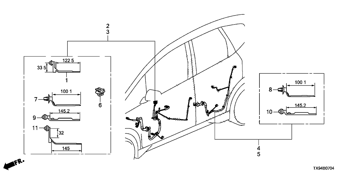 Honda 32751-TK6-A00 Wire Harness, Door (Driver Side)