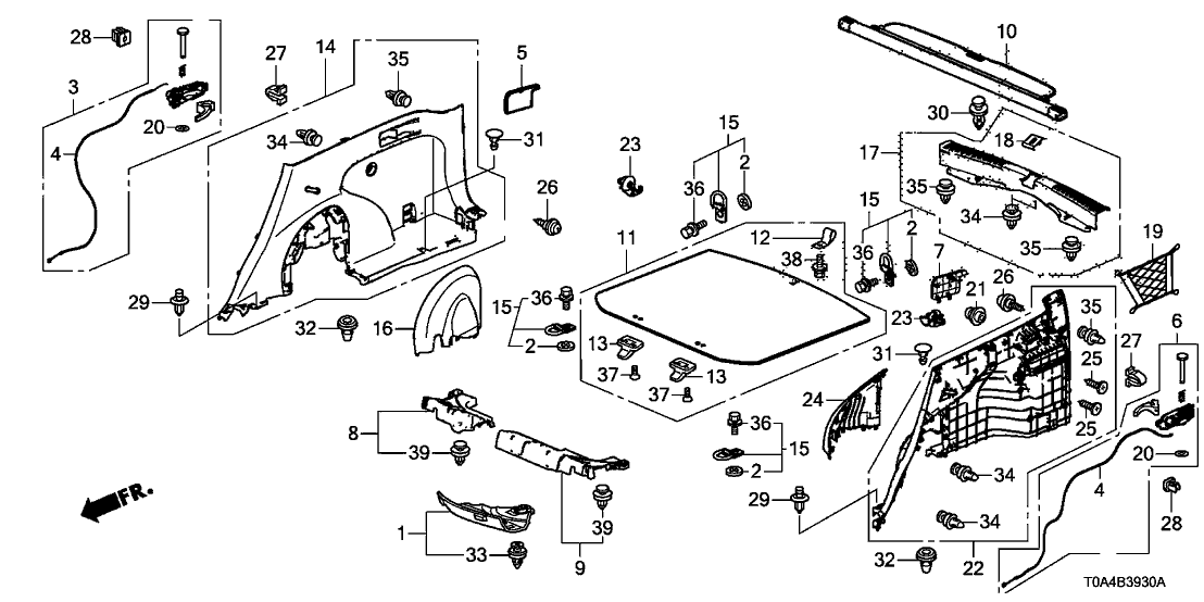 Honda 84661-T0A-003ZB Clip,Net *NH686L*