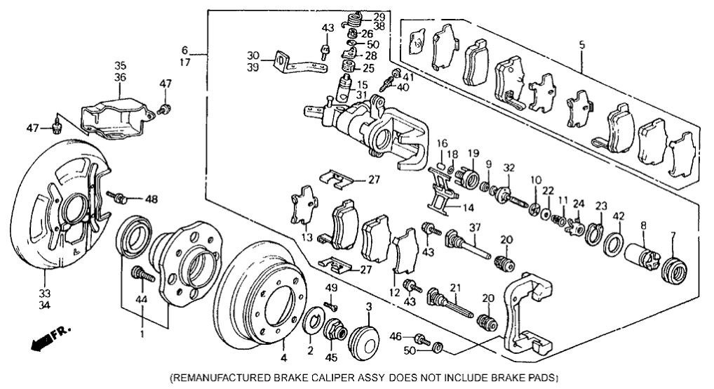 Honda 43256-SM4-954 Protector, L. RR. Caliper