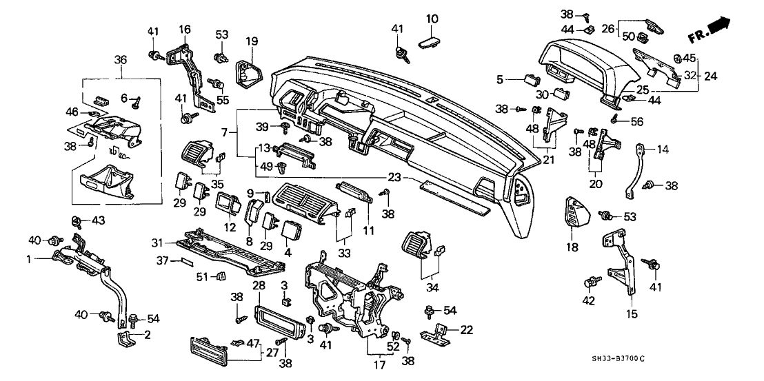 Honda 77180-SH3-020 Bracket, Instrument Center (Lower)