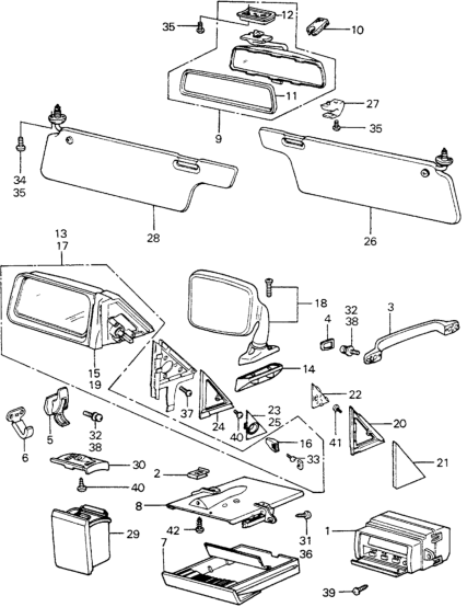 Honda 88140-SA0-003ZA Mirror, Rearview *Y8L* (Matsuyama) (WARM WHITE)