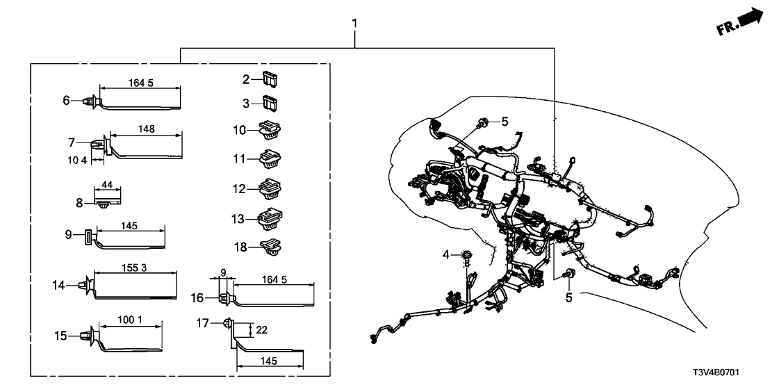 Honda 32117-T3V-A00 Wire Harness, Instrument