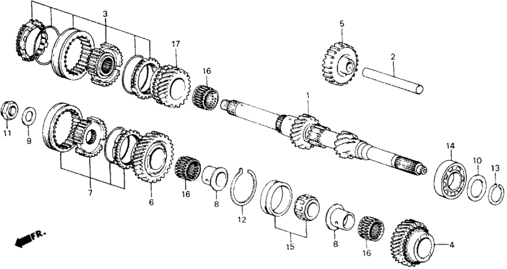 Honda 23211-PC8-A00 Mainshaft