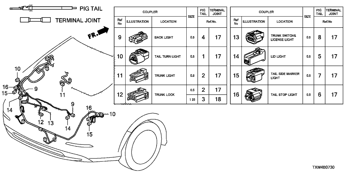 Honda 04320-TLA-A10 Sub-Cord (0.5) (10 Pieces) (Yellow)