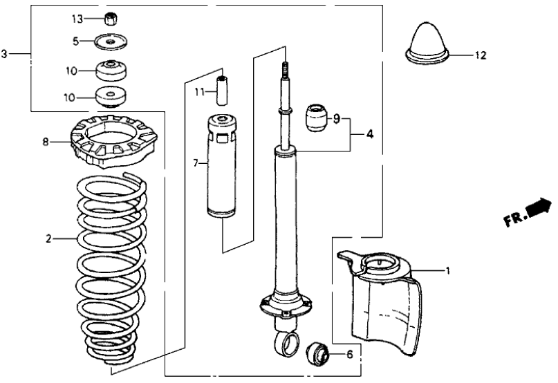 Honda 52728-SB2-003 Collar, RR. Shock Absorber Mount (Tokiko)