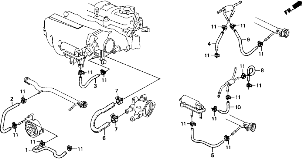 Honda 19528-PM6-000 Hose B, Breather Heater