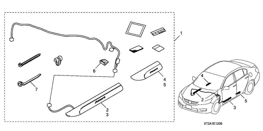 Honda 08E12-T2A-1M002 Garnish Assy., L. FR.