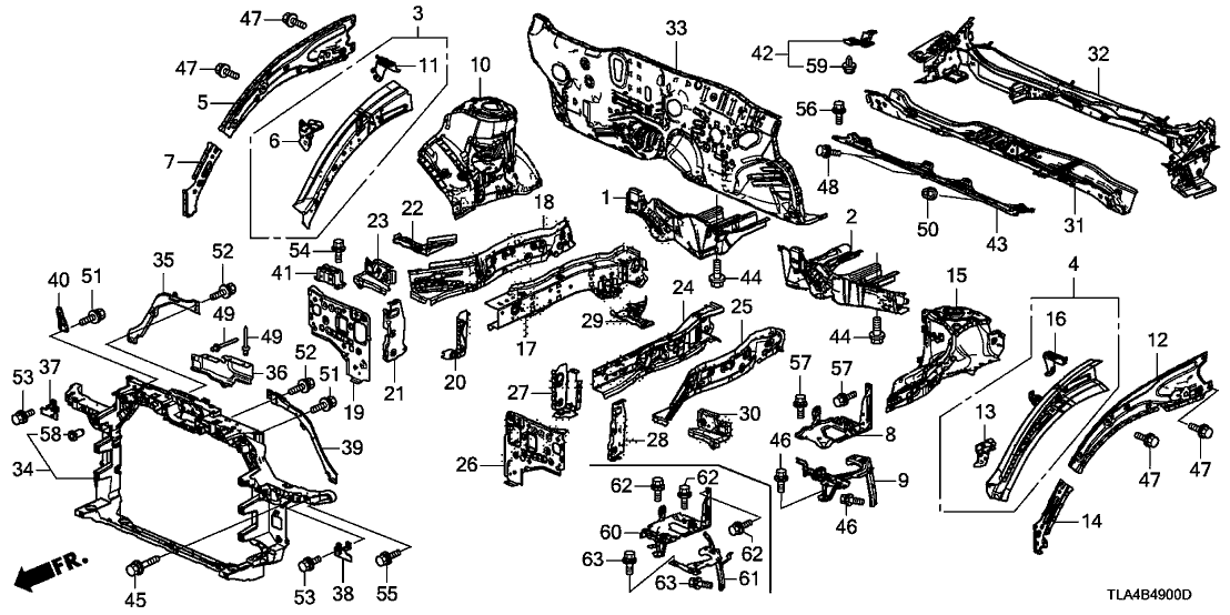 Honda 61500-TLB-A01ZZ DASHBOARD (LOWER)