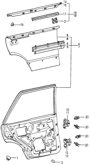 Honda 76128-672-652ZZ Beam, R. RR. Door Skin