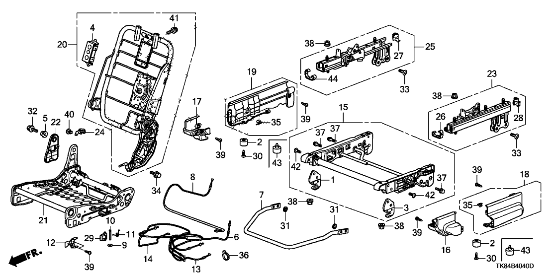 Honda 81762-TK8-A01 Cover, L. Middle Seat Cable Attachment