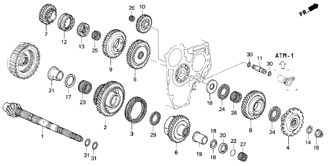 Honda 23471-PX4-700 Gear, Countershaft Fourth