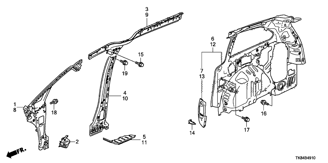 Honda 64620-TK8-305ZZ Plr Comp L,Center In