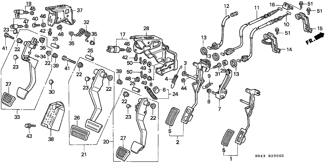 Honda 46590-SR3-A51 Bracket, Pedal