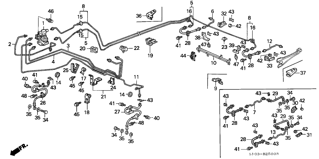 Honda 52377-SE0-010 Bracket, R. RR. Brake Hose