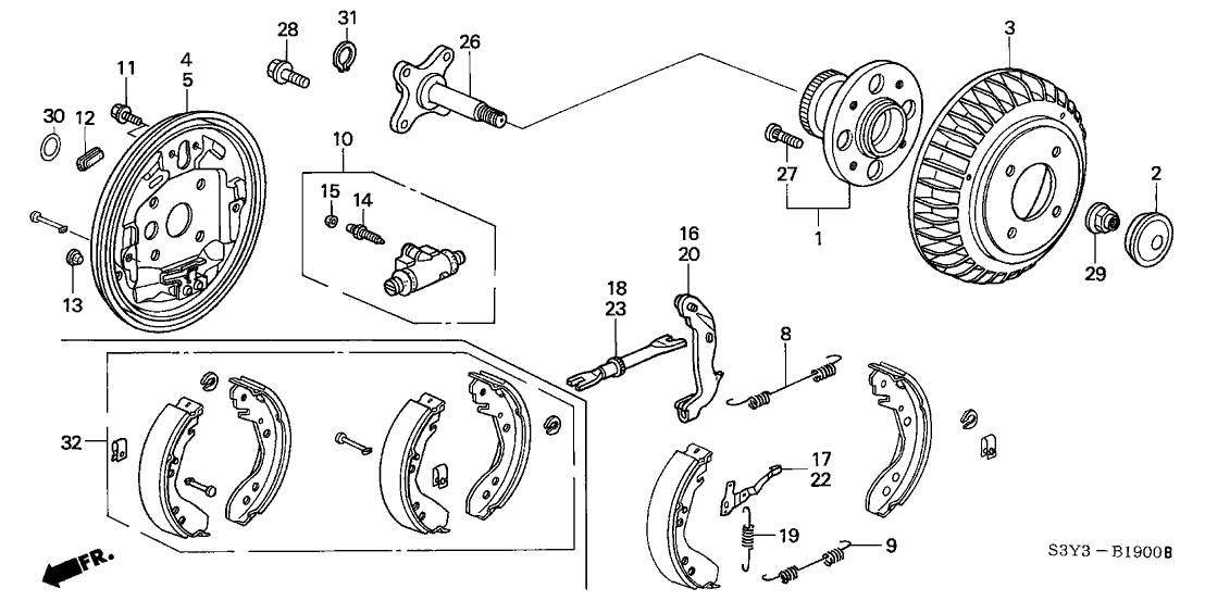 Honda 43371-S3Y-003 Lever, L. Parking Brake