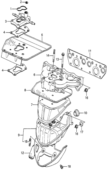 Honda 17105-689-780 Cover, Exhuast Manifold (Upper)