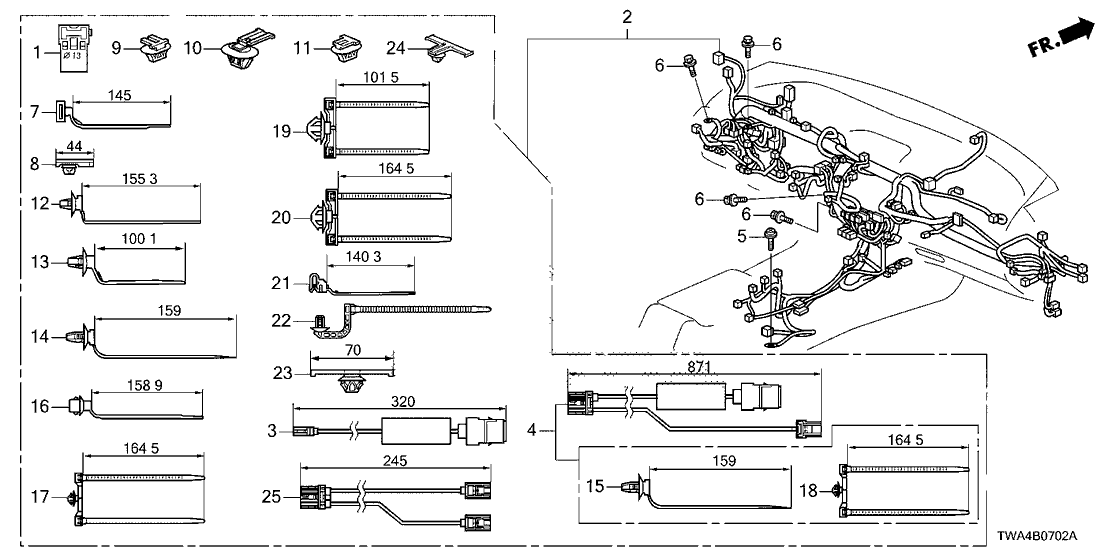 Honda 39114-TVA-A21 Sub Cord Assy., Usb