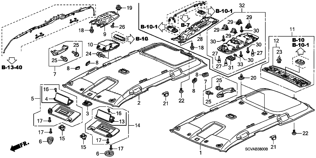 Honda 90666-SCV-A00 Clip, Lining Support