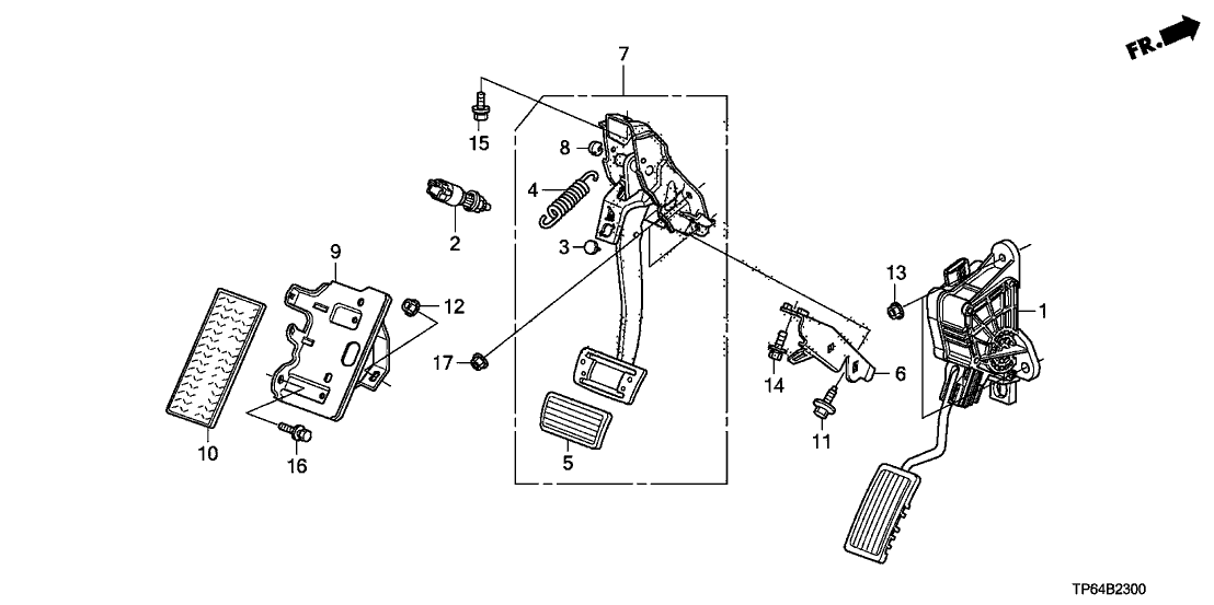 Honda 46600-TL0-G82 Pedal Assy., Brake