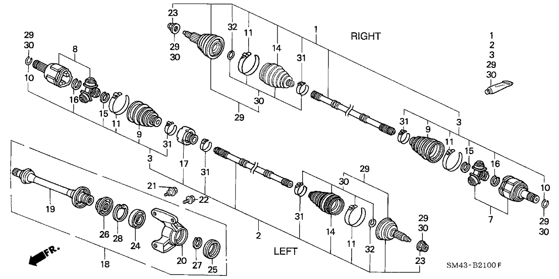 Honda 44011-SM4-981 Driveshaft Set, Driver Side