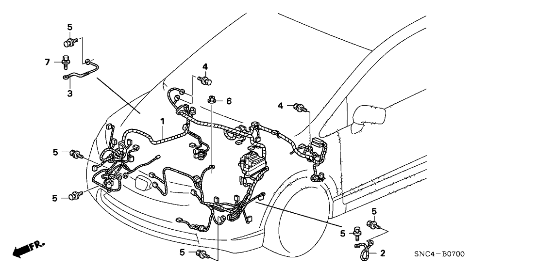 Honda 32200-SNC-A03 Wire Harness, Engine Room