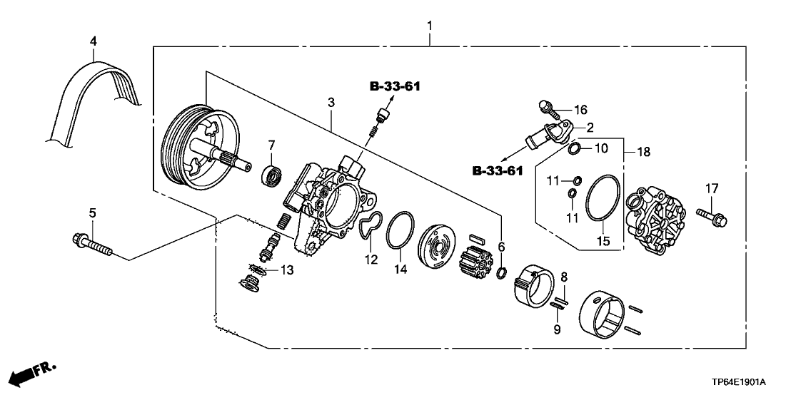 Honda 06561-R40-000 Seal Kit,Power Steering Pump