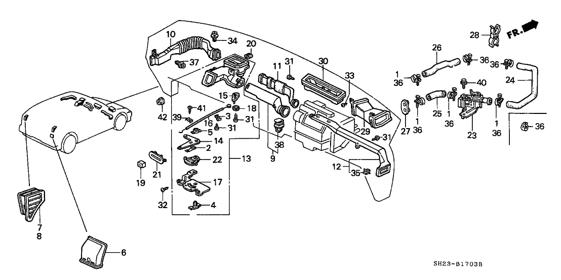 Honda 74506-SH2-000 Outlet Assy., R. RR.