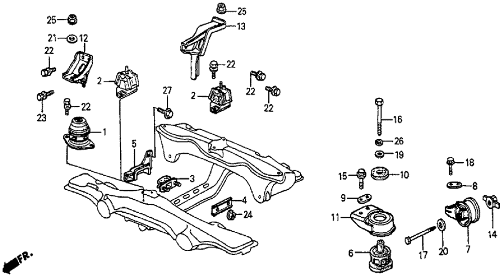 Honda 50827-SF0-000 Bracket, RR. Engine Mounting