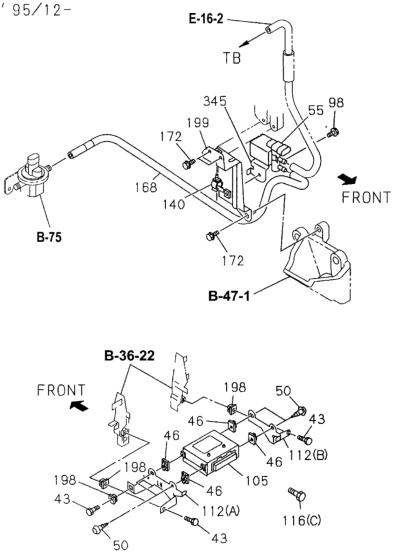 Honda 8-97022-315-0 Clip, Hose