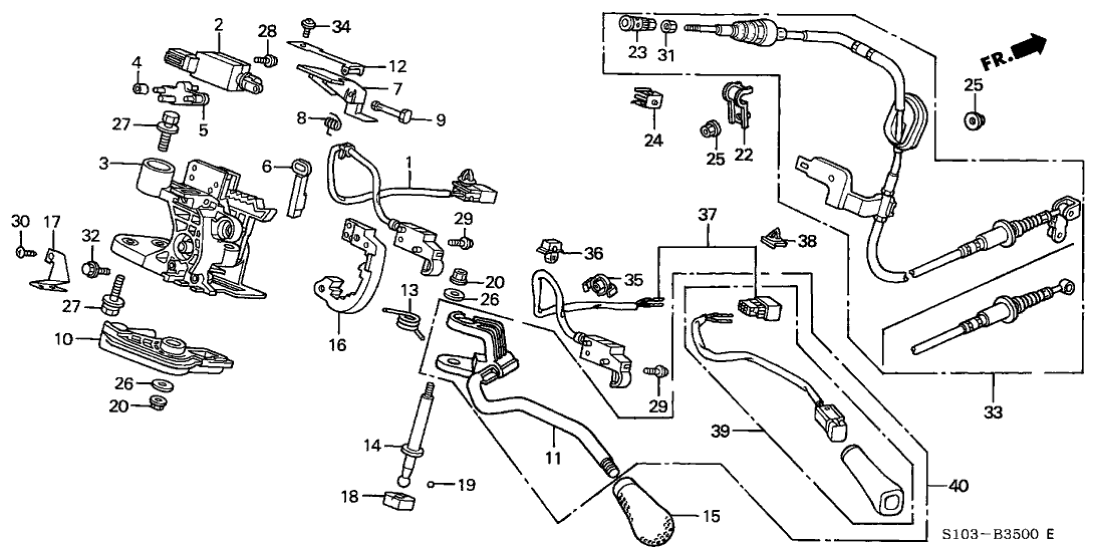 Honda 54022-S10-A81 Extension, Shift Lock (LH)