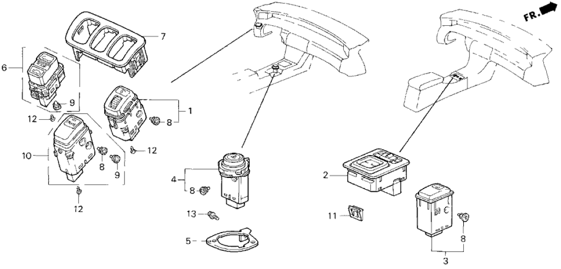 Honda 35511-SS0-003 Switch Assembly, Hazard