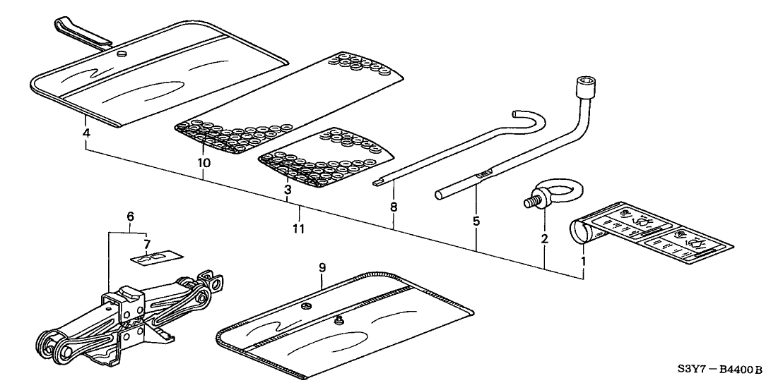 Honda 89311-SV4-003 Plate, Jack Caution