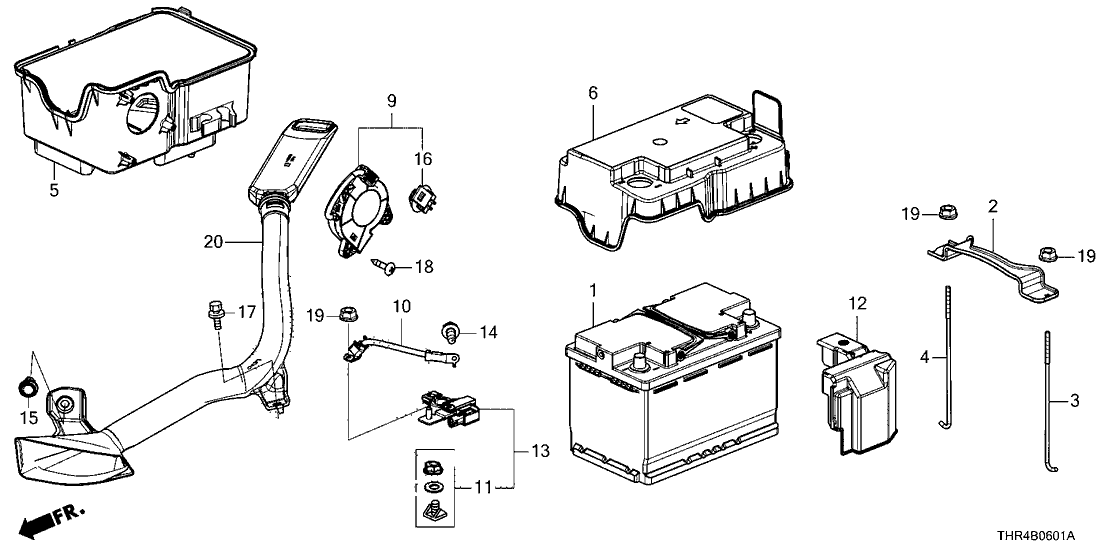 Honda 31531-THR-A31 COVER, BATTERY (LN3)