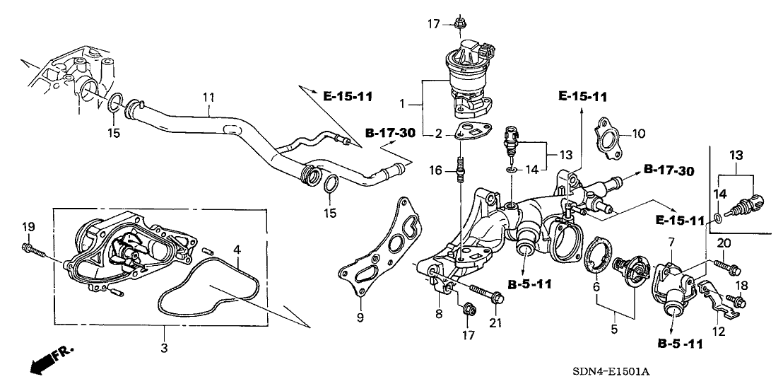 Honda 32748-RCA-A00 Stay H, Engine Harness