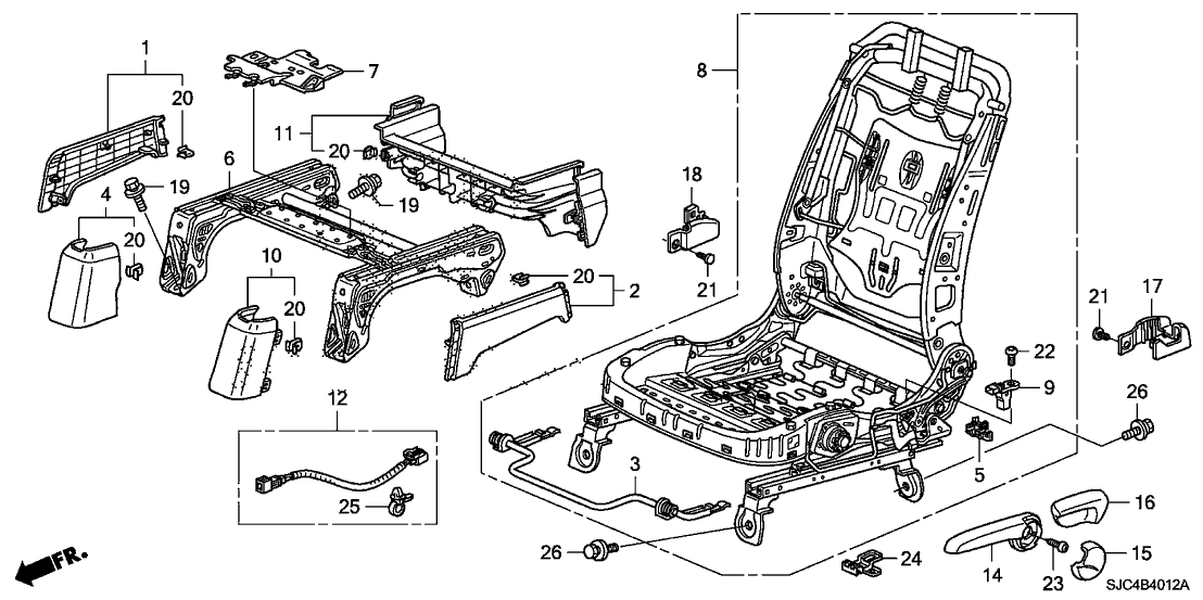 Honda 81606-SJC-L00 Cord, FR. Seat SPS