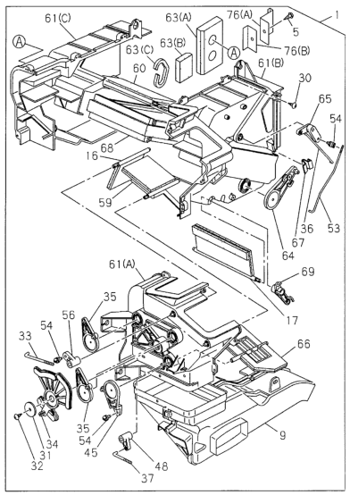 Honda 8-97143-253-1 Duct, Heater Unit