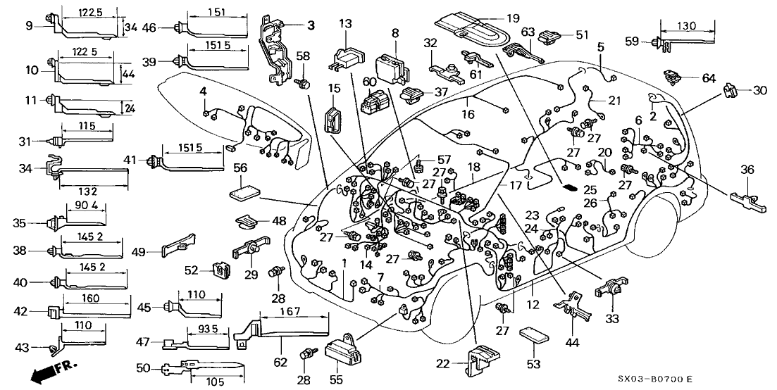 Honda 32150-SX0-A03 Wire Harness, Dashboard