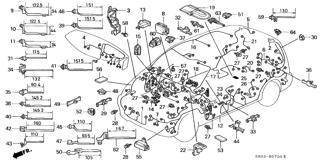 Honda 32751-SX0-A10 Wire Harness, Driver Door