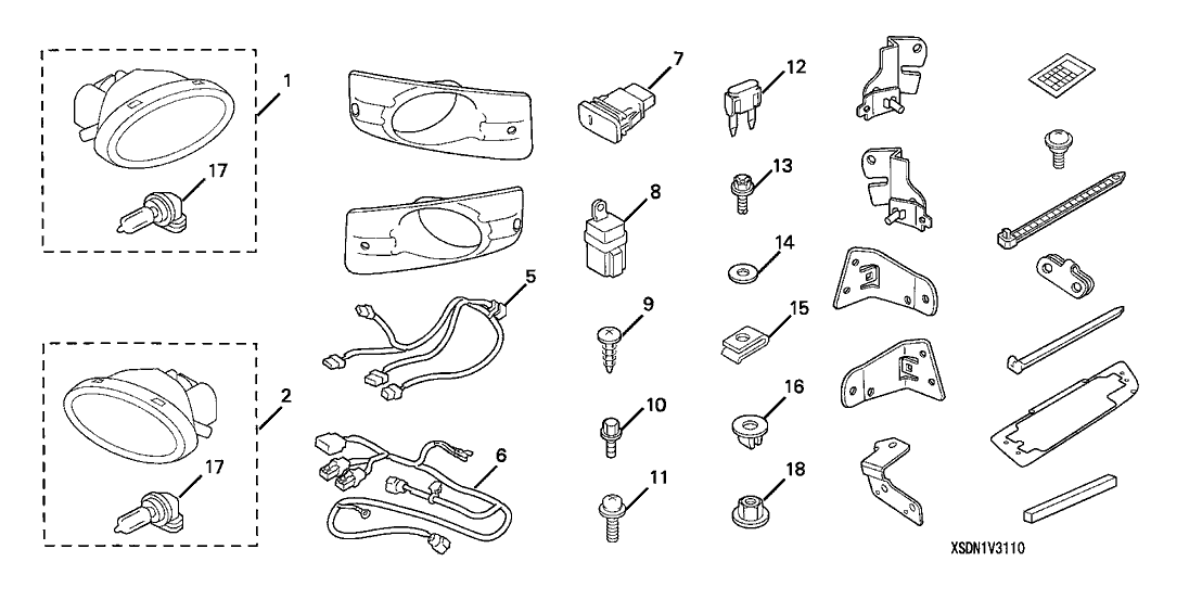 Honda 08V31-SDN-101 Foglight Kit