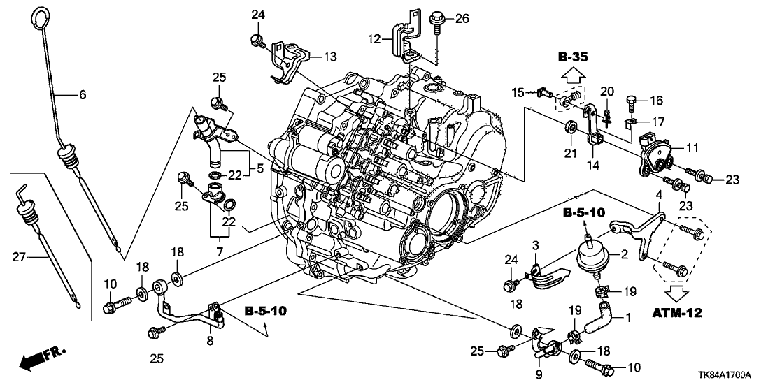 Honda 32416-STX-A00 Bracket, Starter Cable Transmission