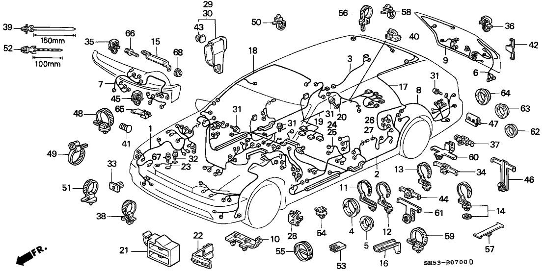 Honda 32752-SM5-A02 Wire Harness, Door (Passenger Side)