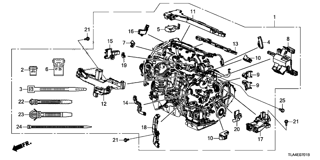 Honda 32135-R4H-A01 Holder, Engine Harness